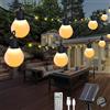 Litark Catena Luminosa Esterno Solari con 20 G40 Lampadine, 10M 100 LED Luci Esterno Solari con Telecomando, Impermeabile, 8 Modi, Decorative Per Giardino, Patio (Bianco Caldo)