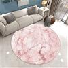 Morbuy Tappeto Salotto Rotondo Grande Pelo Corto, Marmo Stampa Grandi Antiscivolo Tondo Moquette, Soggiorno Bambini Camera,Cucina,Bagno,Domestica Decor Tappeti (100cm,Rosa)