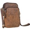 STILORD 'Tertius' Borsa Porta Cellulare in Pelle con Sistema 3-in-1 Piccola Borsa a Tracolla Marsupio da Cintura Vintage Pochette Uomo in Cuoio Genuino, Colore:colorado - marrone