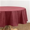 Elrene Home Fashions Monterey Linen Inspired - Tovaglia in vinile impermeabile e antimacchia, con retro in flanella, 178 x 177,8 cm, rotonda, mattone