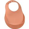 BÉABA, Bavaglino per Neonato in Silicone, Impermeabile, Regolabile: varie tacche, Morbido e leggero, Delicatissimo, Facile da pulire, Ampia tasca per raccogliere la pappa, Terracotta
