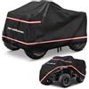 NEVERLAND Copertura ATV Quad 4 Ruote - Quad Protezione Impermeabile Oxford 210D Nero/Rosso con Strisce di Avvertimento Rosse, Elastico e Fibbie Antivento XL (210 x 120 x 115 cm)