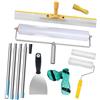 RATSTONE Kit di Strumenti Autolivellante per Pavimenti,Asta Telescopica 175 cm,Grandi Superfici 56cm,Rullo Frangibolle 13mm,Scarpe Chiodate Punta Lunga 3 cm,con Rullo Pittura,per Livellare Parete Pavimento