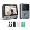 Strixorn Videocitofono con Telecamera Senza Fili per Esterno IP65 Impermeabile 1080P HD Schermo da 4,3 Pollici 2,4G Videocitofono Visione Notturna Audio Bidirezionale Supporta SD con Campanello
