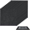 CAAGGMM Piastrelle Autoadesive per Moquette, 10 Pezzi Piastrelle per Tappeti, 30 x 30 cm Quadrotte Autoadesivo Tappeto, per Ufficio, Soggiorno, Camera da Letto(Grigio Scuro)