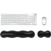GIBZ Poggiapolsi Tastiera Silicone Poggia Polsi Mouse Ergonomico Antiscivolo Trasparente Set di Supporto Polso per Computer da Gioco in Ufficio Nero Corto + Lungo