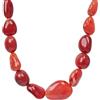 ELEDORO Collana da donna in argento 925 con corniola, lunghezza 47 cm, Vera corniola dall'India, Corniola