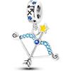 Mon & Sons Ciondolo con segno zodiacale che si illumina al buio, in argento Sterling 925, compatibile con braccialetti Pandora Moments, 4mm Hole, Metallo Argento sterling, Nessuna pietra preziosa