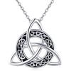 Midir&Etain Collana con nodo celtico in argento Sterling 925, ciondolo vichingo, rune norrene, collana vichinga, gioiello pagano, wiccan, amuleto, regalo celtico per donne e uomini, 18 inches