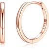 Silvora Orecchini Cerchio Donna Argento 925, 16mm Orecchino Donna Oro Rosa a Cerchio per Anniversario Natale Compleanno