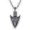 REDSUN Collana celtica in argento sterling 925 con freccia vichinga, amuleto, ciondolo a forma di nodo, collana con ciondolo celtico, amuleto, gioielli per uomini, figli, ragazzi e donne