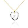 Kristallwerk Collana da donna in argento 925 placcato oro con elementi Swarovski, ciondolo a forma di cuore, colore cristallo e incisione a lettere A - Z,