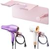 XILIMOR Porta Asciugacapelli da Parete, Porta Phon da Muro Supporto Phon da Parete Metallo,Supporto Adesivo per Asciugacapelli da Appendere per Armadietto Bagno Camera da Letto Barbieri (Oro Rosa)