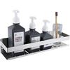 HomeHeng Mensola da Doccia Senza Foratura - Mensole Bagno Autoadesivo Nichel Spazzolato Organizzatore da Parete, Acciaio Inox Adesivo Portaoggetti Doccia, 40 cm