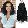 Firstcyh Hair trecce boho all'uncinetto con estremità ricci, capelli all'uncinetto, per donne nere, dee (35,6 - 14 pollici, confezione da 8 pezzi, 1B#)