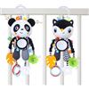 MokukuToys Bianco e Nero Neonati Giocattoli,Giocattolo Appeso di Peluche Animale,Bambino Neonato Sensorialità Giocattolo,Seggiolini Auto Culla Passeggino Giocattoli Appesi Regalo per Neonati 0 3 6 9 12 mesi