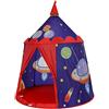 SONGMICS Tenda da Gioco Castello con Astronavi per Ragazzi e Bambini, Casetta dei Giochi per Interni ed Esterni, Tenda Portatile con Borsa da Trasporto, Regalo per Bambini, Blu LPT01BU
