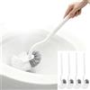 TNSLAND 4 PCS Spazzola WC con 4 Ganci, Spazzola per WC Curva con Pulisci Bordo, Toilette in Nylon Resistente per Pulizia Profonda 360°, Toilet Brush Igienica per Bagno e Camper