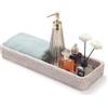 XIMISISE Vassoio Rattan da Bagno, Cestino da Bagno per Asciugamani, Vassoio Decorativo per Organizzazione (Bianco, 41.5 x 15.5 x 5 cm)