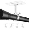 WEKIWGOT Staffa da Soffitto Estensibile per Tende, Barre per Tende da 32 mm, Montaggio Senza Fori con Viti, Ideale anche per Aste Doccia, Tendaggi per Porte e Armadi (4 pezzi, Trasparente)