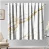 Kzzfqxb 140x229cm Tende in Marmo 2 Pannelli, Arte Moderna Beige Bianco Pietra Oro Linee Drappeggiate da Finestra con Asta, Decorazione Elegante di Lusso per Soggiorno Camera da Letto