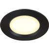 HCFEI Set di 1 faretti da incasso a LED da 12 V, ultra piatto, 3 W, foro da 55 mm, con cavo da 2 m, IP44, per armadi a specchio, vetrine, mobili e armadi (nero, 3000 K)