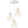 iDEGU - 3 lampade a sospensione luminaria vintage, 20 cm, paralume industriale in metallo, design a gabbia E27, illuminazione da soffitto moderna per soggiorno, camera da letto, cucina (3 luci