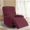 XJJAUGKLY Set di 4 coprisedia per poltrona relax, All-Inclusive Stretch Poltroncina lavabile con tasche, rivestimento per poltrona, copridivano, per poltrona TV, poltrona reclinabile (rosso bordeaux)