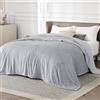 Bedsure Coperta in Pile Morbida - Plaid Divano Premium Caldo e Soffice, Coperta da Divano e Letto, Plaid Copridivano e Coperte Pile Accogliente e Traspirante, XXL 220x240 cm, Grigio Chiaro
