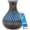 XIUWOUG Diffusore di Oli Essenziali WiFi Alexa, Umidificatore Diffusore di Aromi Smart da 400 ml, Supporta APP e Controllo Vocale, 7 LED a Colori, Crea Programmi, Impostazioni Timer, Silenzioso (Più scuro)