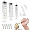 OTKARXUS Set di siringhe per l'alimentazione degli uccelli, 3 pezzi, siringhe per uccelli con tubo e cucchiaio, siringhe di misurazione per piccoli animali, gattini, cuccioli, laboratori scientifici