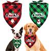 Huanmin Foulard per cani, 2 pezzi, sciarpa per cani, Natale, sciarpa per cani, triangolo regolabile, sciarpa per cani di piccola taglia, motivo con pupazzi di neve di Natale e uomini anziani