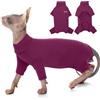 PUMYPOREITY Vestiti per Gatti Sphynx, Pullover Gatti Maglia a Collo Alto per GattiSenza peli Felpa Calda Maglione Abbigliamento Invernale con Maniche per Sphynx/Cornish Rex/Devon Rex/Peterbald(Viola, S)