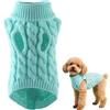 CERCTLA Pet Cat Dog Maglione Invernale, Cane da Compagnia Dolcevita Lavorato a Maglia, Caldo Maglioncino Cane Invernale Dolcevita, per Piccolo Cani Medio Grande Cucciolo Gatto, Azzurro Cielo, L