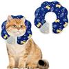 Fjquamitix Collare Elisabettiano per Gatti Morbido & Impermeabile - Collare Post-Operatorio per Gatti e Cani, Regolabile con Velcro, 3 Taglie (XS, S, M) - Confortevole da Indossare 7 Giorni
