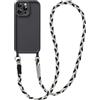 Coiwxmoi Cover per iPhone 14 Pro Max con Cordino, Custodia Doux Silicone con Regolabile Collana Ultra Sottile Antiurto AntiGraffio Protettiva Case con Laccio Tracolla per iPhone 14 Pro Max 6,7, Nero