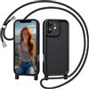 Coiwxmoi Cover per iPhone 11 6,1 con Cordino, Custodia con Laccio Collana Tracolla Regolabile Sottile Silicone Morbido TPU Bumper Antiurto AntiGraffio Protettiva Case per iPhone 11, Nero