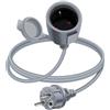 YINGAYOU Prolunga Schuko Corta 16A 250V Prolunga Elettrica Schuko Impermeabile, 2AC IP44, Adatta per Ambienti Interni o Esterni (Grigio, 1.5 m)