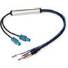 Bingfu Amplificatore Segnale Antenna Autoradio Auto, Adattatore da Doppio Maschio Fakra a Spina DIN, Sdoppiatore Splitter Cavo 30 cm per Ricevitore Audio Radio Unità Principale