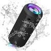 Ortizan X10 Cassa Bluetooth Portatile Cassa Altoparlante Bluetooth 5.3 Waterproof IPX7 Con Luce,Fino a 30h di Autonomia, 3 Effetti Sonori Stereo Hi-Fi Bassi, Vivavoce Microfono-Con AUX, TF(nero)