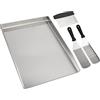 WELL GRILL Piastra per griglia 49x32,5 cm con spatola per griglia set per Weber Genesis & Summit e la maggior parte dei grill a gas, in acciaio inossidabile massiccio 4mm, universale