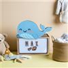 WONDEE Lampada Personalizzata in Legno Con Nome - Luce Notturna Bambini di Balena, Regalo Neonato Maschio e Femmina, Regalo Battesimo Bambina e Bimbo, Regali Personalizzati Bambino e Bimba