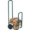 Relaxdays Carrello Portalegna, Carretto Trasporto Ceppi di Legna da Max. 60 kg, Carriola a 2 Ruote, in Acciaio, Verde