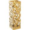 DRW Portaombrelli Quadrato in Metallo Traforato in Oro, 5 x 15,5 x 49 cm, 15,5x15,5x49cm