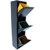 DRW Cestino Riciclaggio 3 secchi della Spazzatura 33 x 25 x 135 cm (Nero)