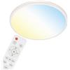 BRILONER Leuchten 3386-016 Plafoniera a LED effetto stellato e cristalli trasparenti, lampada da soffitto con funzione dimmer, telecomando, funzione luce notturna, timer e memoria, bianco, Ø 59,5 cm