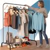 PORTENTUM Appendiabiti Asino resistente in acciaio - fino a 35 kg - Organizer con doppia barra e scarpiera - Appendiabiti con piedini antiscivolo - Coperchi anti-caduta per grucce - Montaggio rapido