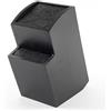 Hanseküche Ceppo portacoltelli - Portacoltelli senza coltelli in legno Tagliere (Bambù Nero, Quadrato Obliquo)