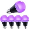 MODOAO Lampadina UV viola illuminazione nera festa lampadina E27 luce notturna 395 nm luce nera solo per tailgating e altre scene diverse (5, nero), qp156