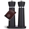 TLYSXPRO Set Macina Sale e Pepe in Legno - Macinapepe e Macinasale Manuali in Legno di Faggio con Macina in Ceramica Regolabile - Per Cucina e Tavola - Altezza 21 cm, Cioccolato